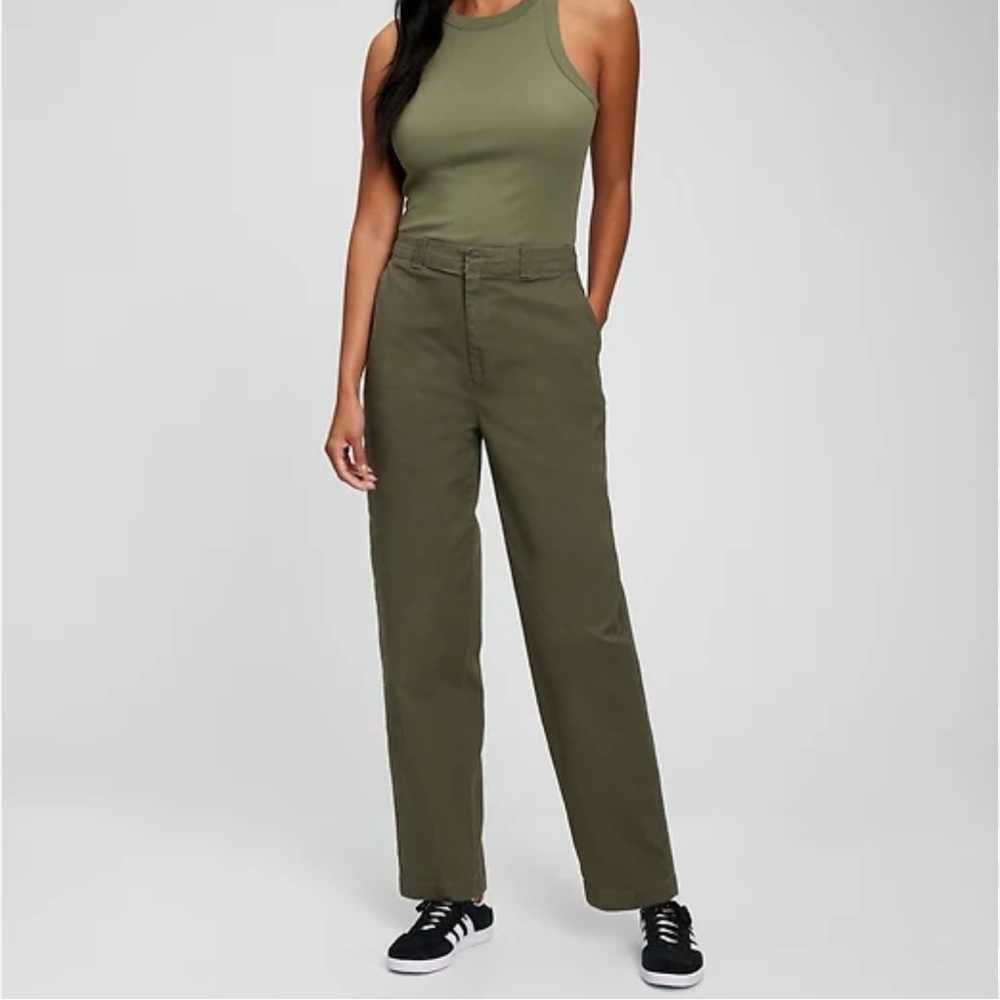 GAP Women’s Army Jacket Green Straight Up Khaki Pants Size 6